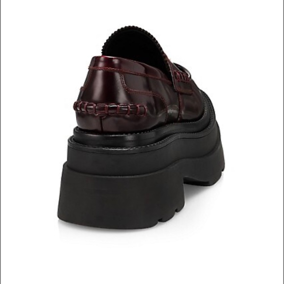 NIB Alexander Wang Carter Leather Platform Loafers, color Oxblood, 40 (10) - Picture 4 of 10